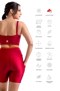 Conjunto Bermuda - Essencial - Cereja