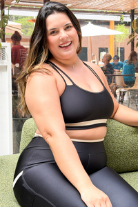 Conjunto Detalhes - Legging e Cropped - Preto