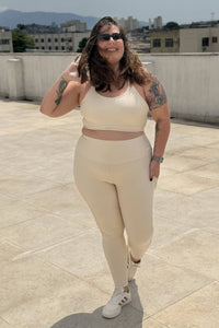 Conjunto Wonder - Off White | Tecido Canelado + Compressão – Chá Matte