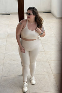 Cropped Wonder Off White | Tecido Canelado + Compressão – Chá Matte