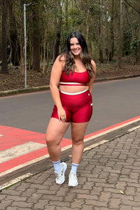 Conjunto Detalhes - Short e Cropped - Cereja