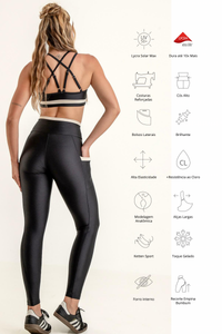 Conjunto Detalhes - Legging e Cropped - Preto