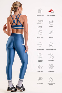 Conjunto Detalhes - Legging e Cropped - Safira