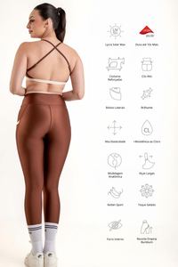 Conjunto Detalhes - Legging e Top - Cappuccino