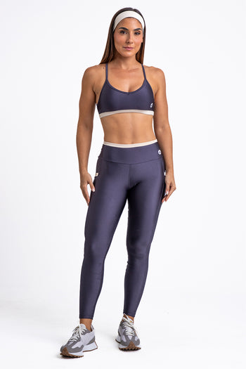 Conjunto Detalhes - Legging e Top - Chumbo