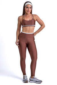 Conjunto Detalhes - Legging e Cropped - Cappuccino