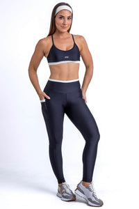 Conjunto Detalhes - Legging e Top - Preto