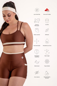 Conjunto Detalhes - Short e Cropped - Cappuccino