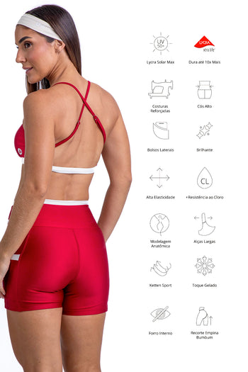 Conjunto Detalhes - Short e Top - Cereja