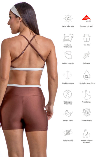 Conjunto Detalhes - Short e Top - Cappuccino