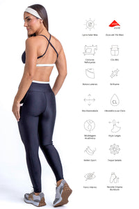 Conjunto Detalhes - Legging e Top - Preto