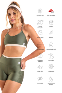 Conjunto Detalhes - Short e Top - Militar
