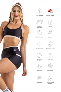 Conjunto Detalhes - Short e Top - Preto