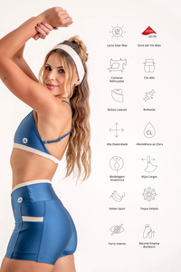 Conjunto Detalhes - Short e Top - Safira