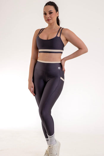 Conjunto Detalhes Leg+Cropped Chumbo