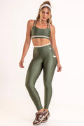 Conjunto Detalhes - Legging e Cropped - Militar