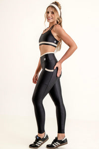 Conjunto Detalhes Leg+Cropped Preto