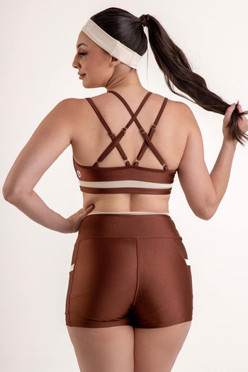 Conjunto Detalhes Short.Cropped Cappuccino