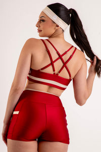 Conjunto Detalhes Short.Cropped Cereja