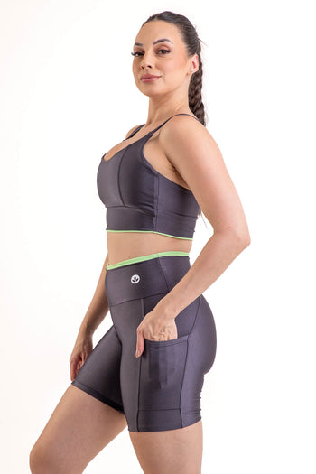 Conjunto Bermuda Essencial Chumbo