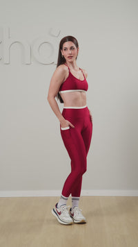 Conjunto Detalhes - Legging e Top - Cereja